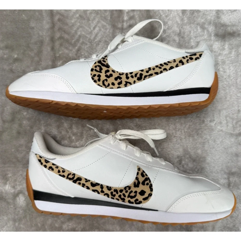 Nike Pacifica Summit White Leather Suede Animal Print Sneakers Womens Size 10.5